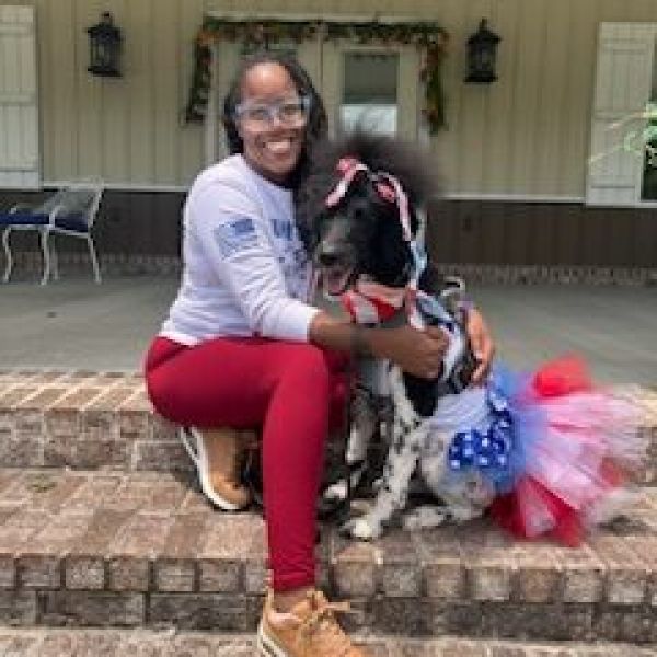 Izzy with Isha veteran service dog.